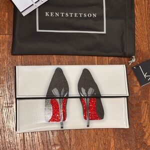 NWT Kent Stetson Signature Clutch “Crystal Heels”